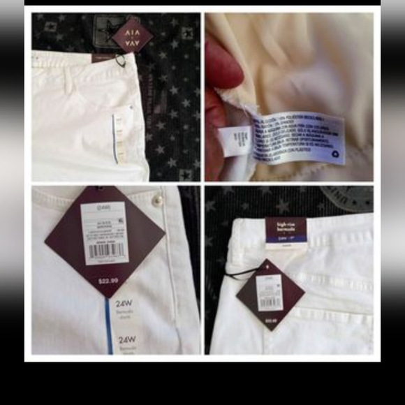 AVA & VIV size 24W White High Rise stretch Bermuda - Picture 4 of 10